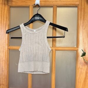 Light Beige Knit Tank Top